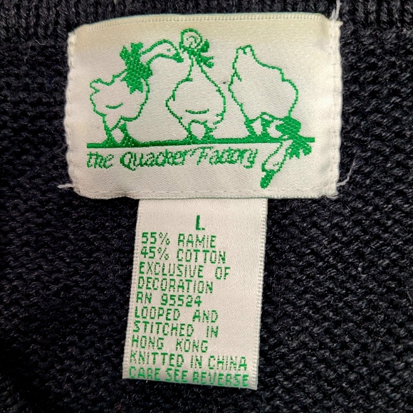 Vintage Quacker Factory Black Beaded Sequin Bumble Bee Cardigan Sweater Large - Picture 12 of 13